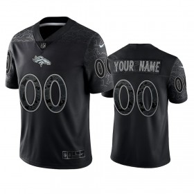 Maillot Homme Denver Broncos Personnalisé Noir Reflective Limited